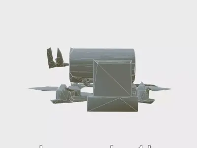 Quadcopter Drone with Camera and Accessories Low-poly 3D model