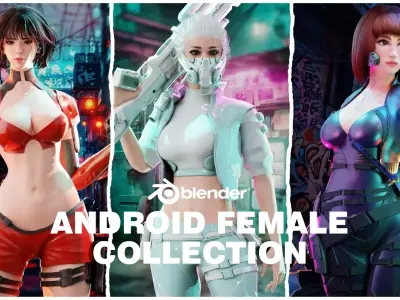 Android Female Collection 3D Model Pack