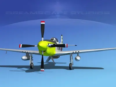 F-51D Mustang PA ANG 3D model
