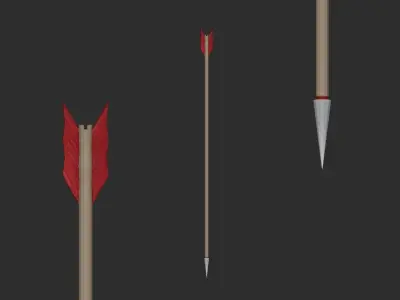 10 Bow Arrows Asset - Pack Collection Low-poly 3D model