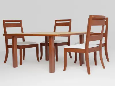 Outdoor Table Low-poly 3D model 16