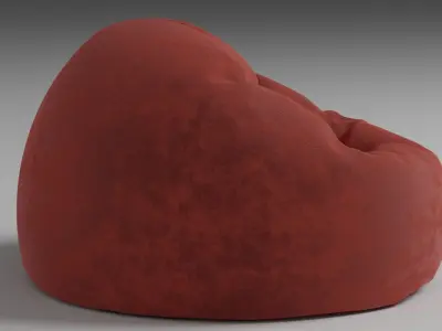Red Velvet Bean Bag Free 3D model