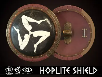 Hoplite Shield Triskelion 2 Low-poly 3D model