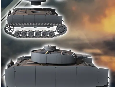 Panzer III Ausf N - miniatures tabletop scenery 3D print model