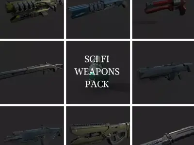 Sci-Fi Weapons Collection Low-poly 3D model