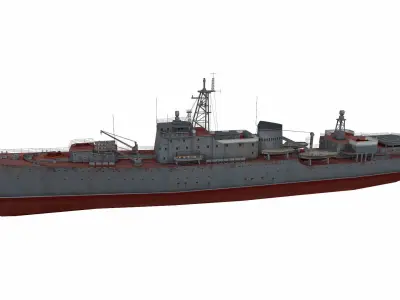 Ugra-class submarine tender Low-poly 3D model