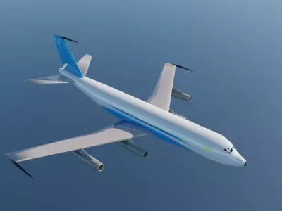 Model 717 Style Military Jet - Custom 1950s Transport Low-poly 3D model