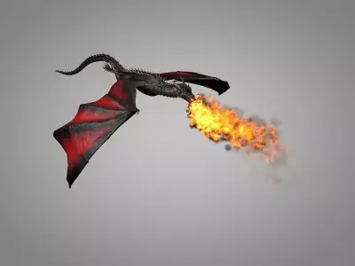 Dragon fire Low-poly 3D model
