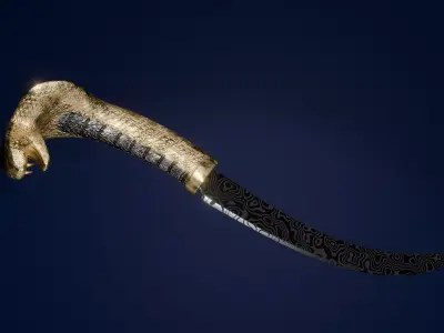 Dagger gold snake Free low-poly 3D model