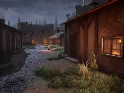 Sighiskor Village - Modular House Set Low-poly 3D model