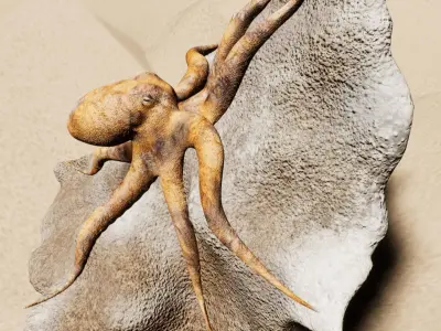 Octopus rigged animated gqp Low-poly 3D model