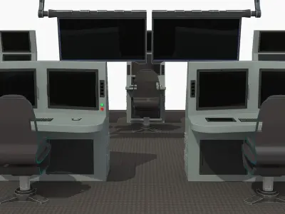 OPERATION AND COMMAND CENTER Low-poly 3D model