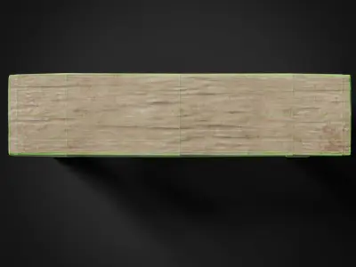 wooden seat Low-poly 3D model