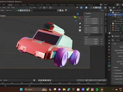 low poly car Low-poly 3D model