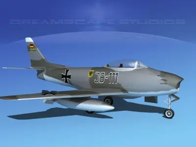 North American F-86 Sabre Jet Germany 3D model