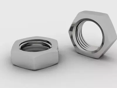 Tuerca two hex nuts Free 3D model