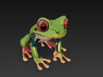 Frog Poisonous Realistic 3D Model - Low Poly Realistic Low-poly 3D model