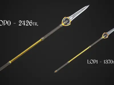 Spear and Glaive A7 Low-poly 3D model