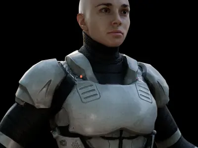 Sci fi girl2 Low-poly 3D model