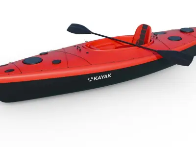 Sea Kayak Low-poly 3D model