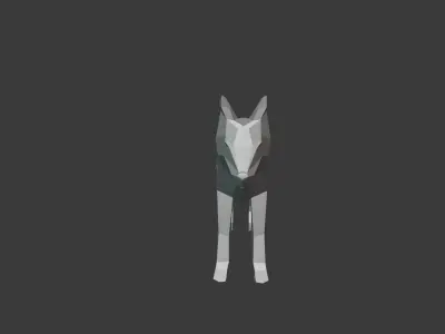 3D Model Low Poly Wolfdog sword Low-poly 3D model