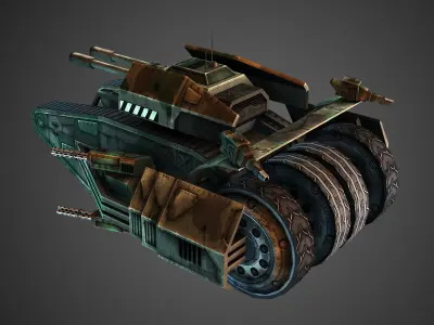 low poly Super Tank Low-poly 3D model