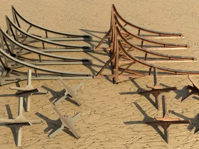 WW2 Hedgehogs Free low-poly 3D model