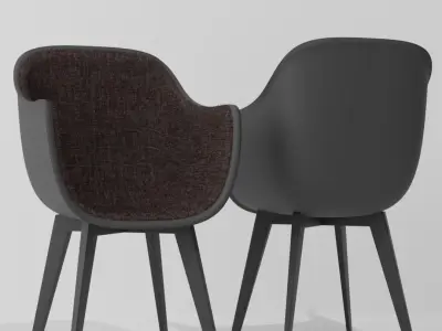 Simple Black Modern Dining Chair Free 3D model