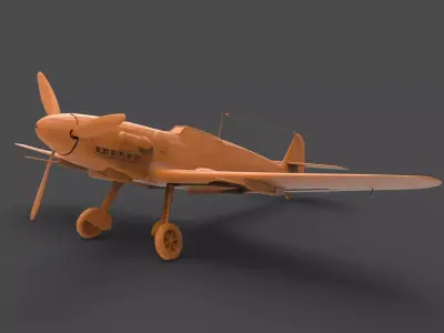 BF109G wwii fighter plane 3D print model