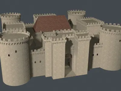 Medieval Castle Low-poly 3D model