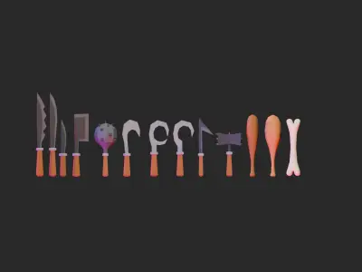 MELEE WEAPON SET Low-poly 3D model