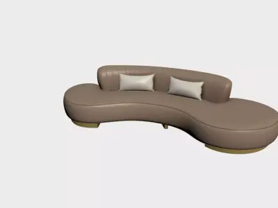 Curved Sofa Model Modern Luxury Upholstered Sofa for Interior Free 3D model