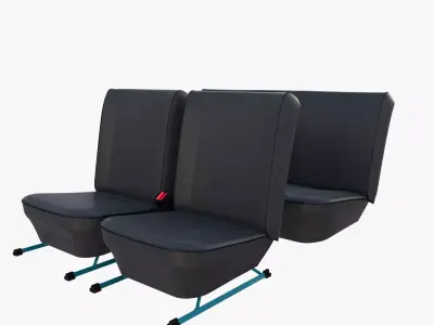 Generic Black Leather Seats v2 3D model