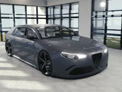 BLENDER EEVEE Brandless Small 4 Door Hatchback Free low-poly 3D model