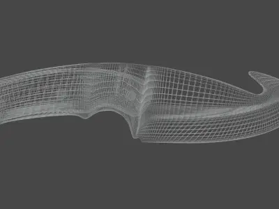 Carbon Gut Knife Low-poly 3D model