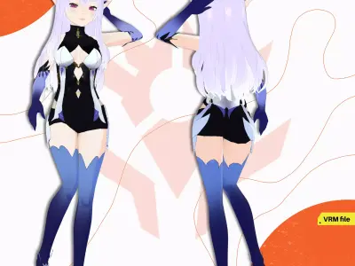 VRM MAGICIAN FAIRY MAGICAL SHOUJO DRESS BODYSUIT OUTFIT GIRL 3D model