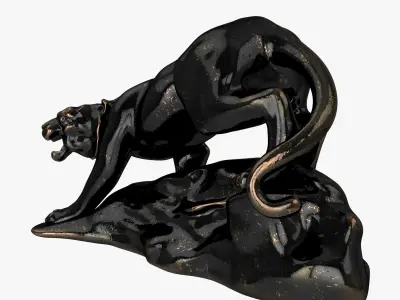 Bronze Sculpture of Tiger 3D model