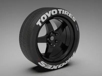 7Twenty Style 49 Rims and Tyres  Low-poly 3D model