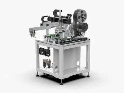 Automatic Front Side Bottom Film Sticking Machine 3D model