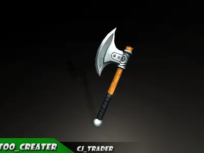 Mini Fantasy Axe Lowpoly 3D Model Low-poly 3D model