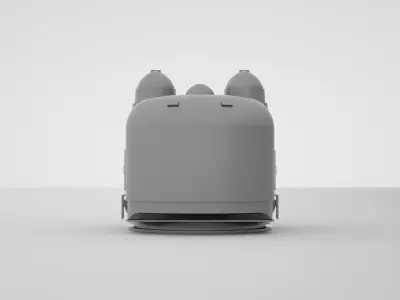 5 inch - 127mm 54 Single Naval Gun Mk42 3D model