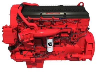 Red Heavy-Duty Diesel Engine Cummins 3D model