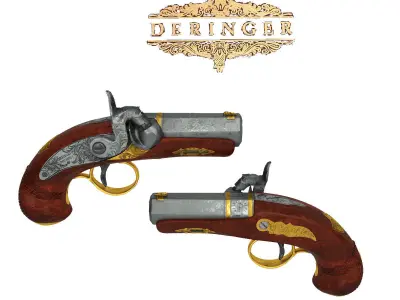 Weapon set of Philadelphia Deringer 3D model