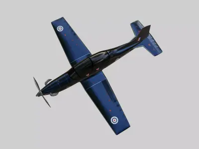 BEECHCRAFT  T-6 C  - TEXAN-II aka TEXAN T1 -  Low-poly 3D model
