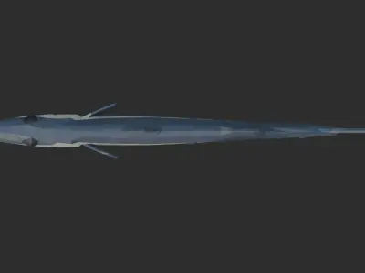 Low Poly Great Barracuda Low-poly 3D model