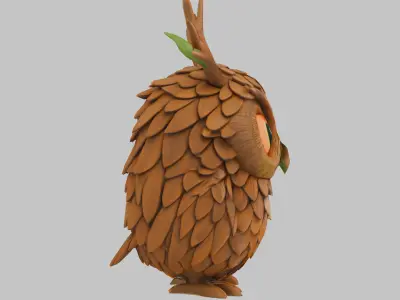 Pinecone Owl Low-poly 3D model