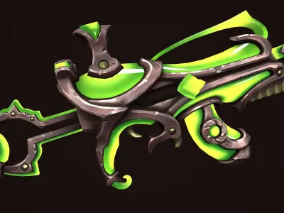 Crystal assault rifle Low-poly 3D model