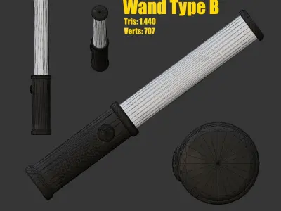 Ground Crew Marshalling Wands for Airports Low-poly 3D model