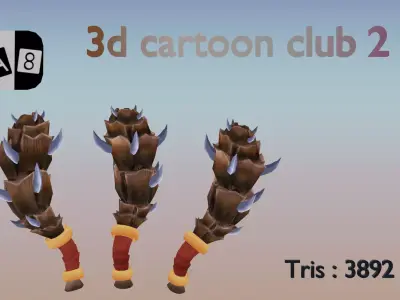 3d cartoon club 2 Low-poly 3D model