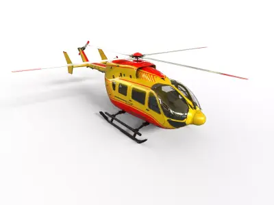 EC145 Helicopter Low-poly 3D model